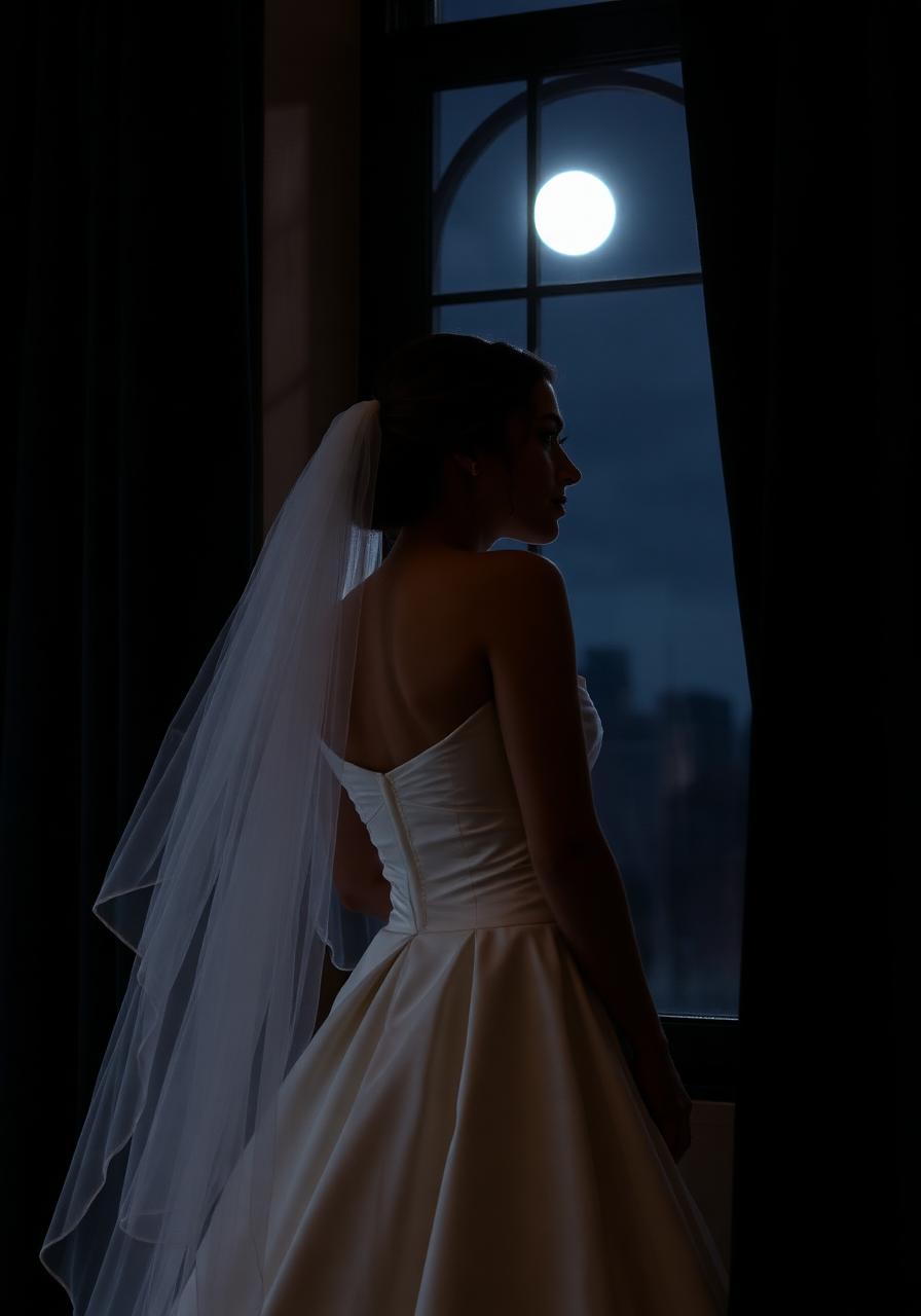 Bride at window